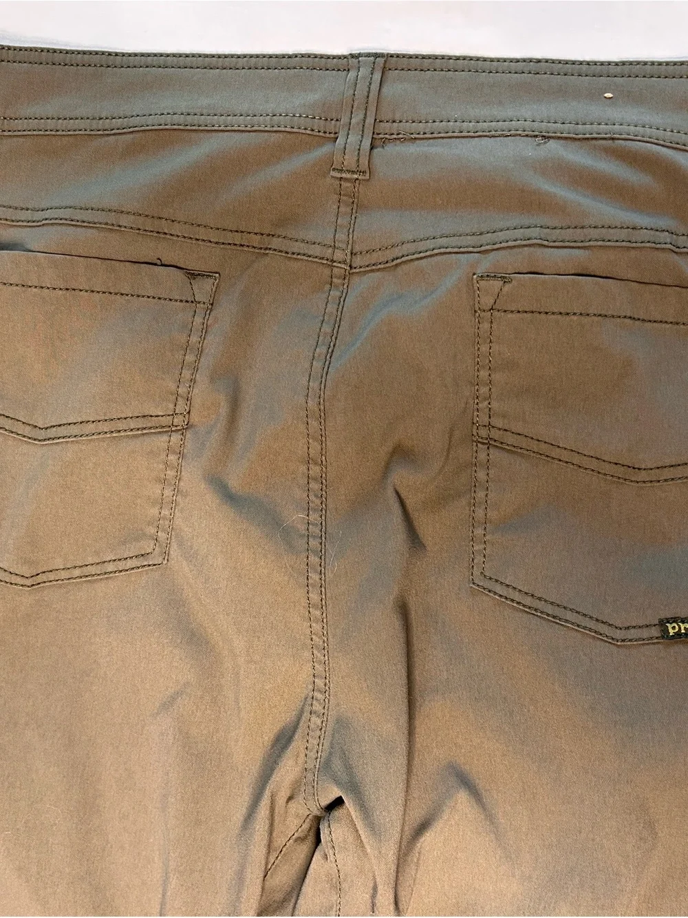 prAna Pants Mens 38x32 Slim Fit Olive Green Stretch Outdoor Travel